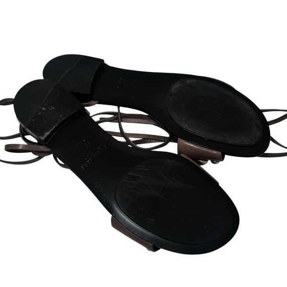 MICHAEL KORS Collection Women's Mica Studded Leather Flat Sandals Sz 39.5/9 - Picture 7 of 9